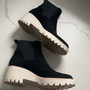 Dolce Vita Boots size 8.5 Black and Off White soles